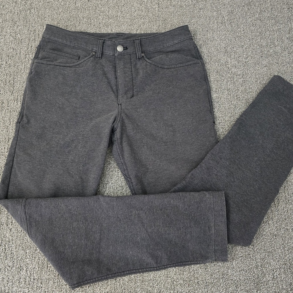 Lululemon ABC Pants Mens 30 Gray‎ Heathered Tech Canvas Slim Performance